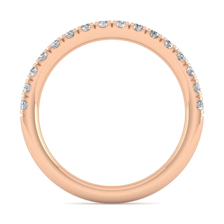 14K Rose Gold Diamond Matching Wedding Band - 0.38 ct - Shot 2