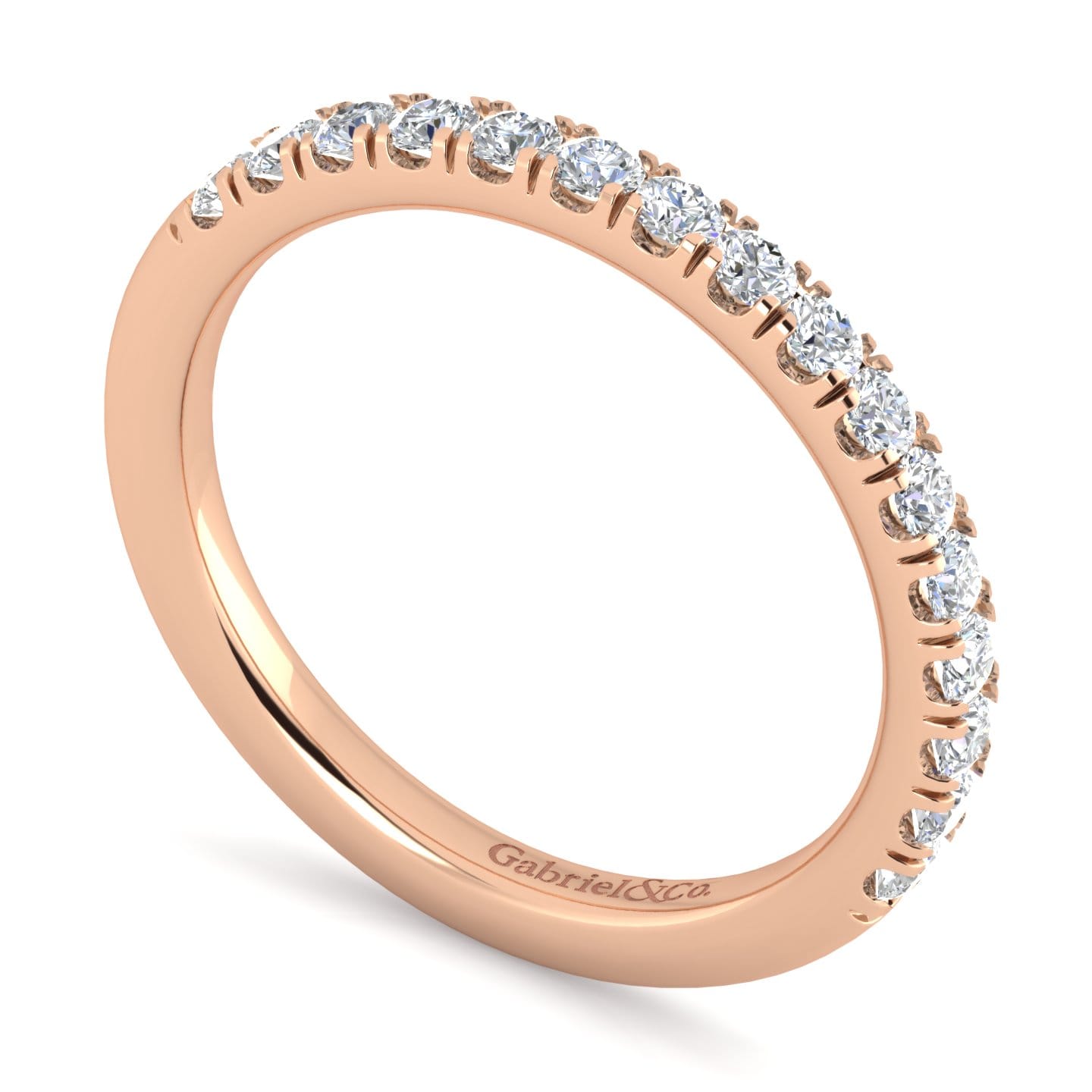 14K Rose Gold Diamond Matching Wedding Band - 0.38 ct - Shot 3
