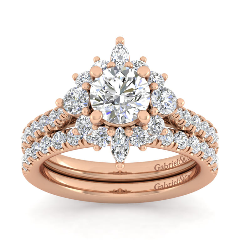 14K Rose Gold Diamond Matching Wedding Band - 0.38 ct - Shot 4