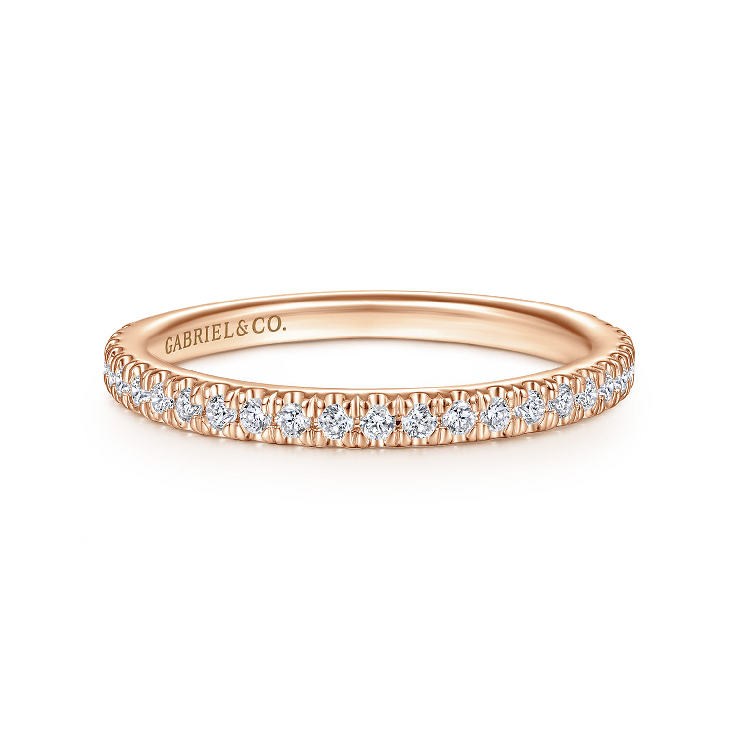 14K Rose Gold Diamond Matching Wedding Band - 0.3 ct - Shot 1
