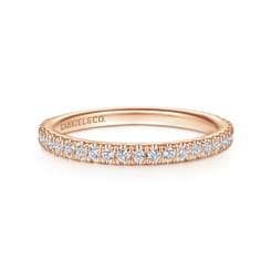 14K Rose Gold Diamond Matching Wedding Band
