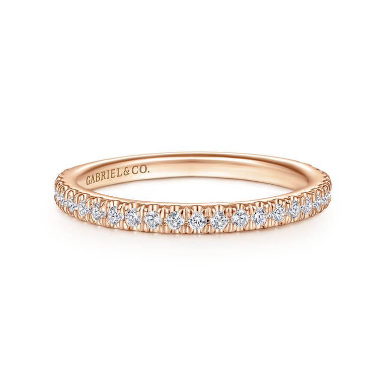 14K Rose Gold Diamond Matching Wedding Band - 0.3 ct - Shot 1