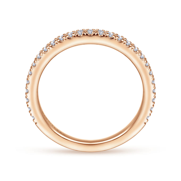 14K Rose Gold Diamond Matching Wedding Band - 0.3 ct - Shot 2