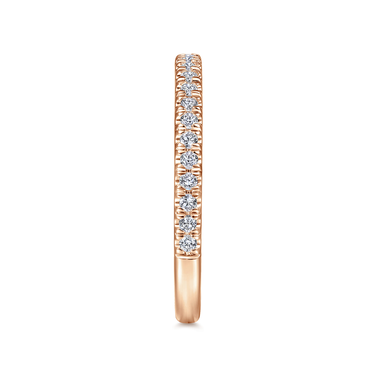14K Rose Gold Diamond Matching Wedding Band - 0.3 ct - Shot 5