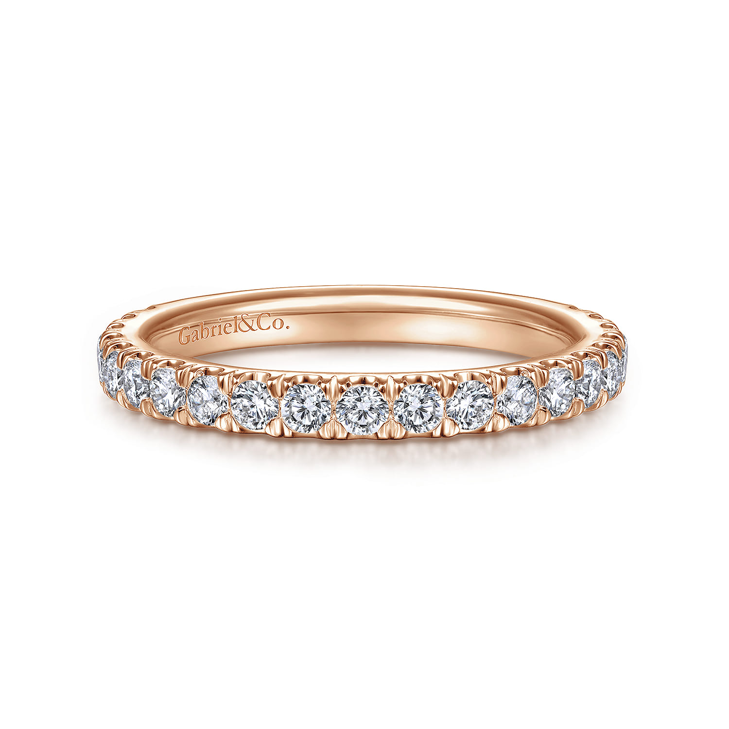 14K Rose Gold Diamond Matching Wedding Band - 0.6 ct - Shot 1