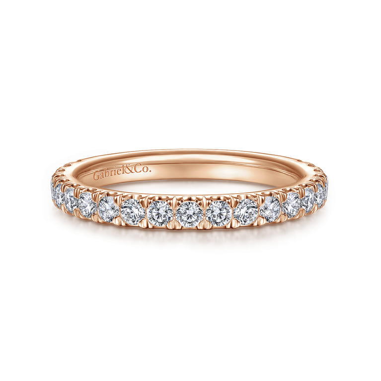 14K Rose Gold Diamond Matching Wedding Band - 0.6 ct - Shot 1