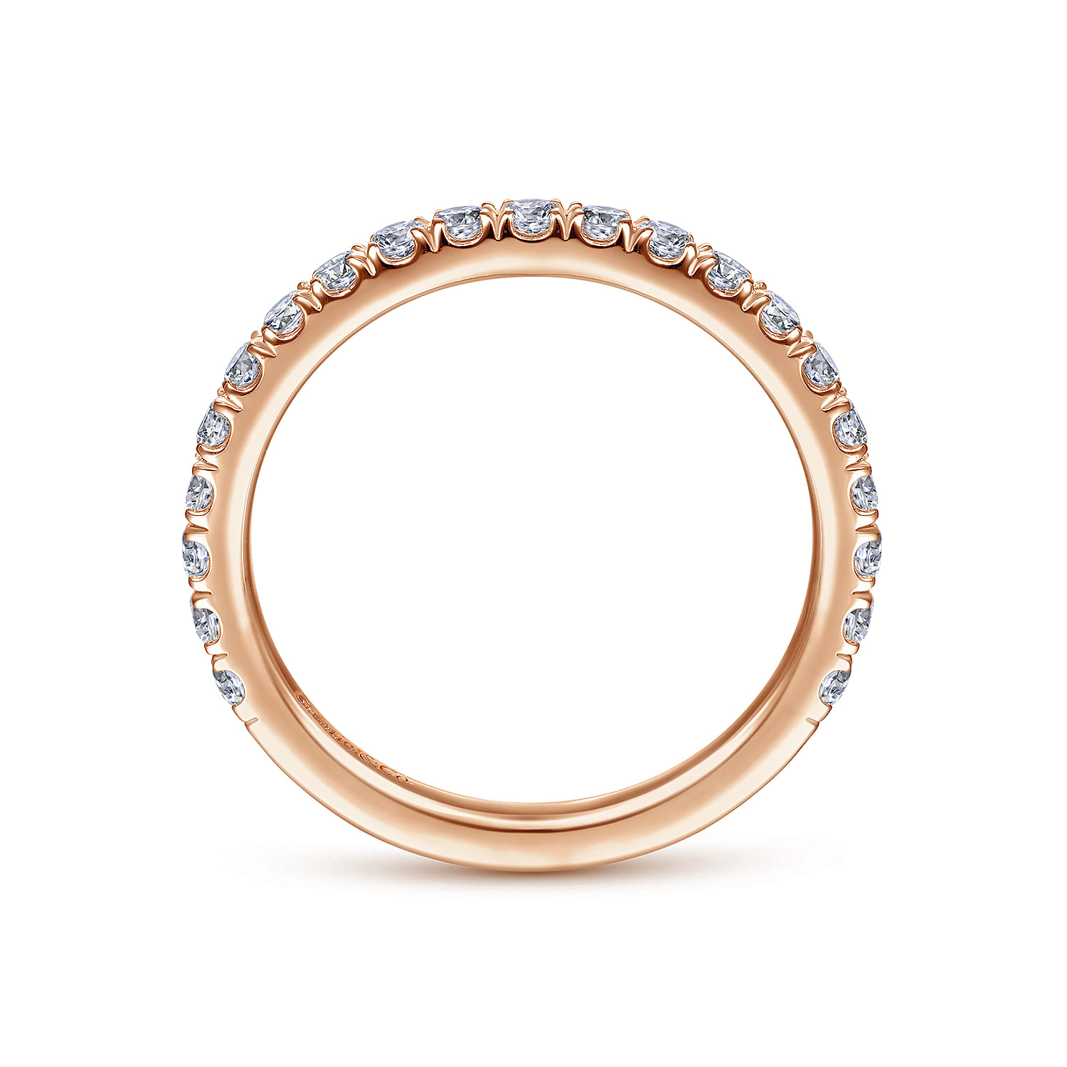 14K Rose Gold Diamond Matching Wedding Band - 0.6 ct - Shot 2