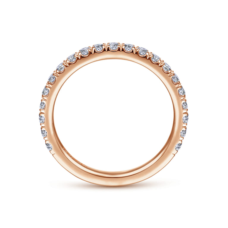 14K Rose Gold Diamond Matching Wedding Band - 0.6 ct - Shot 2