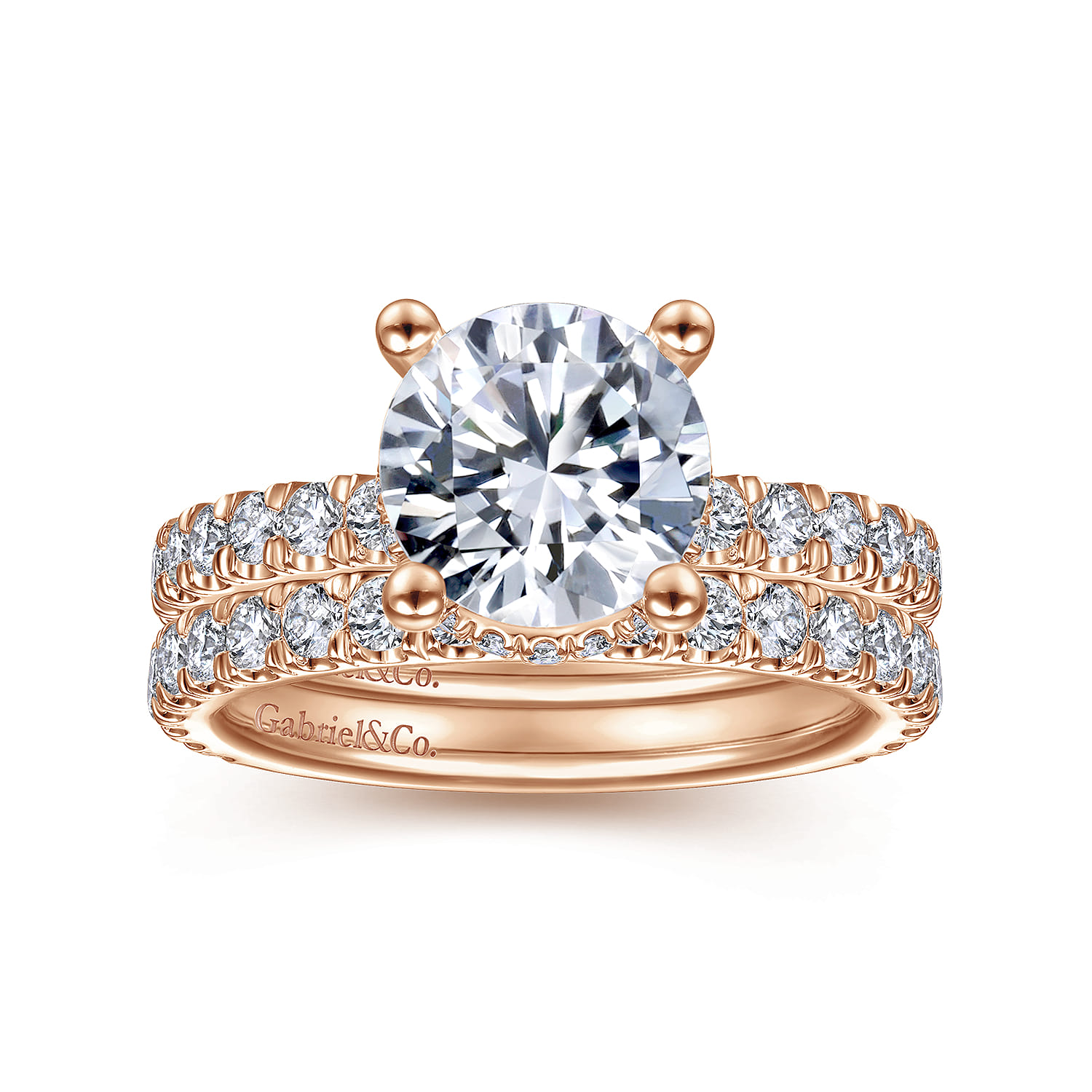 14K Rose Gold Diamond Matching Wedding Band - 0.6 ct - Shot 4