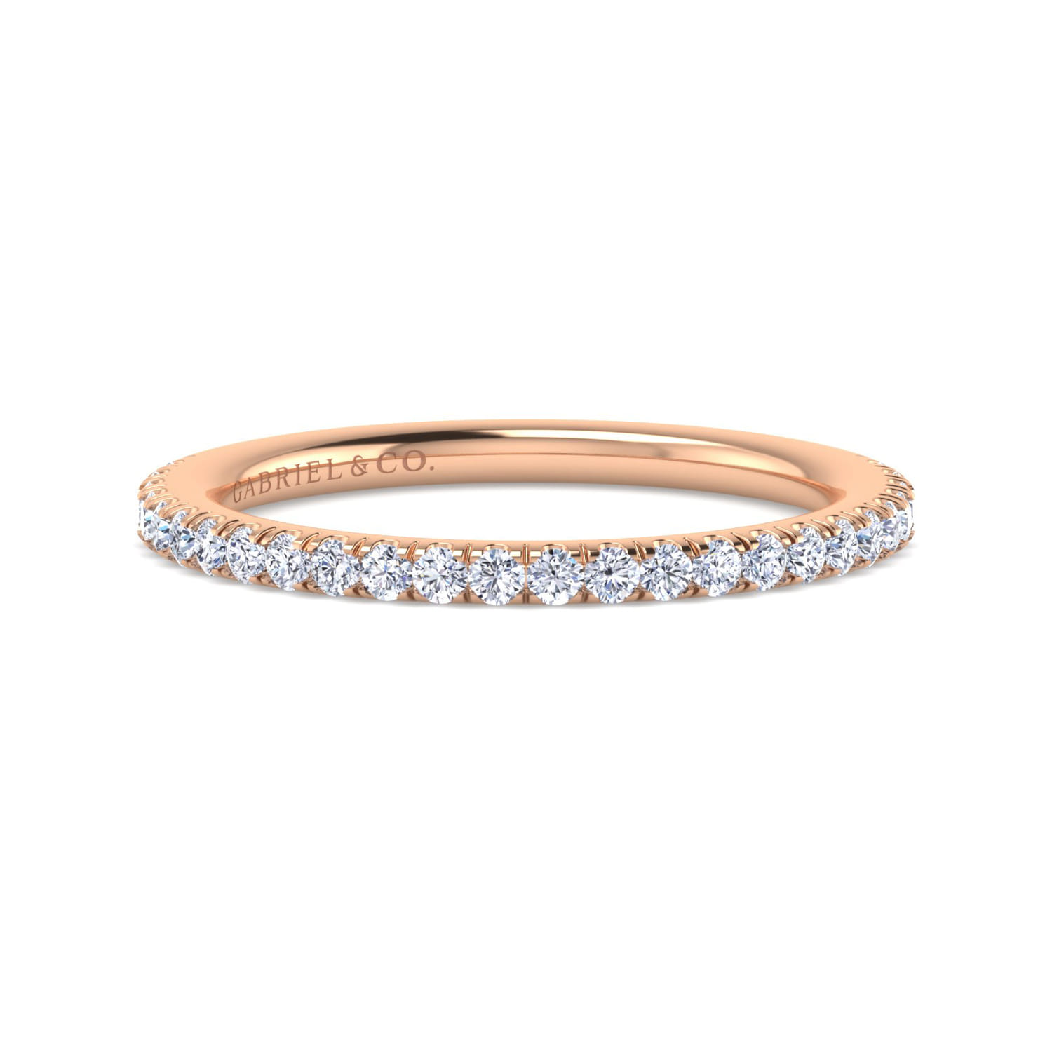 14K Rose Gold Diamond Matching Wedding Band - 0.27 ct - Shot 1