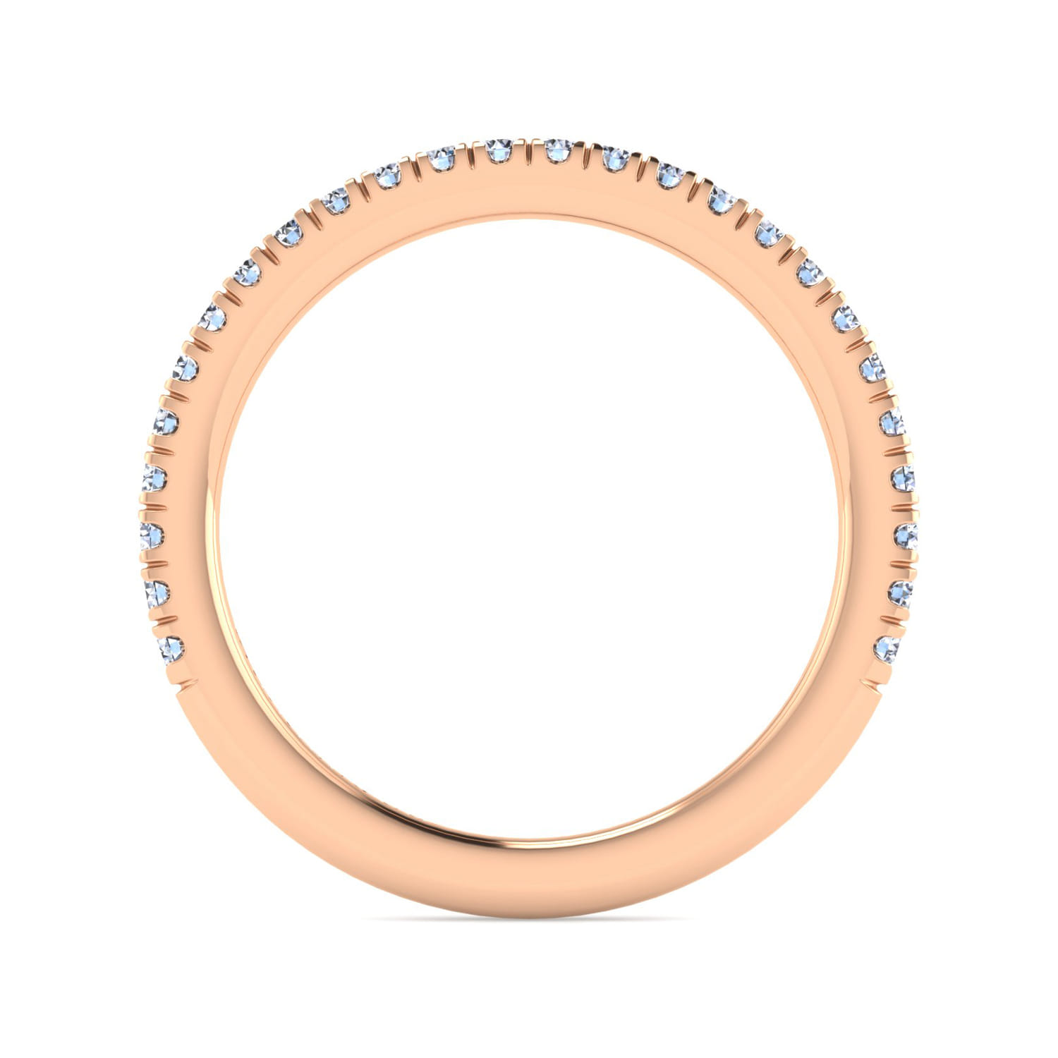 14K Rose Gold Diamond Matching Wedding Band - 0.27 ct - Shot 2