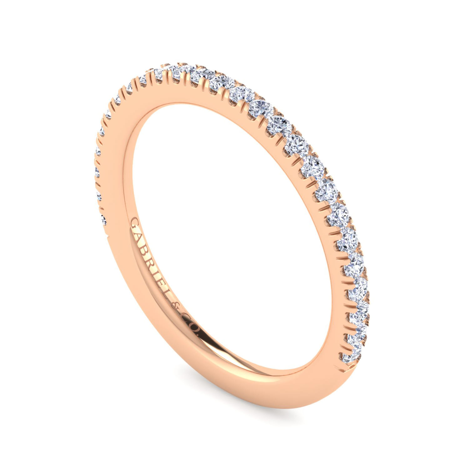 14K Rose Gold Diamond Matching Wedding Band - 0.27 ct - Shot 3