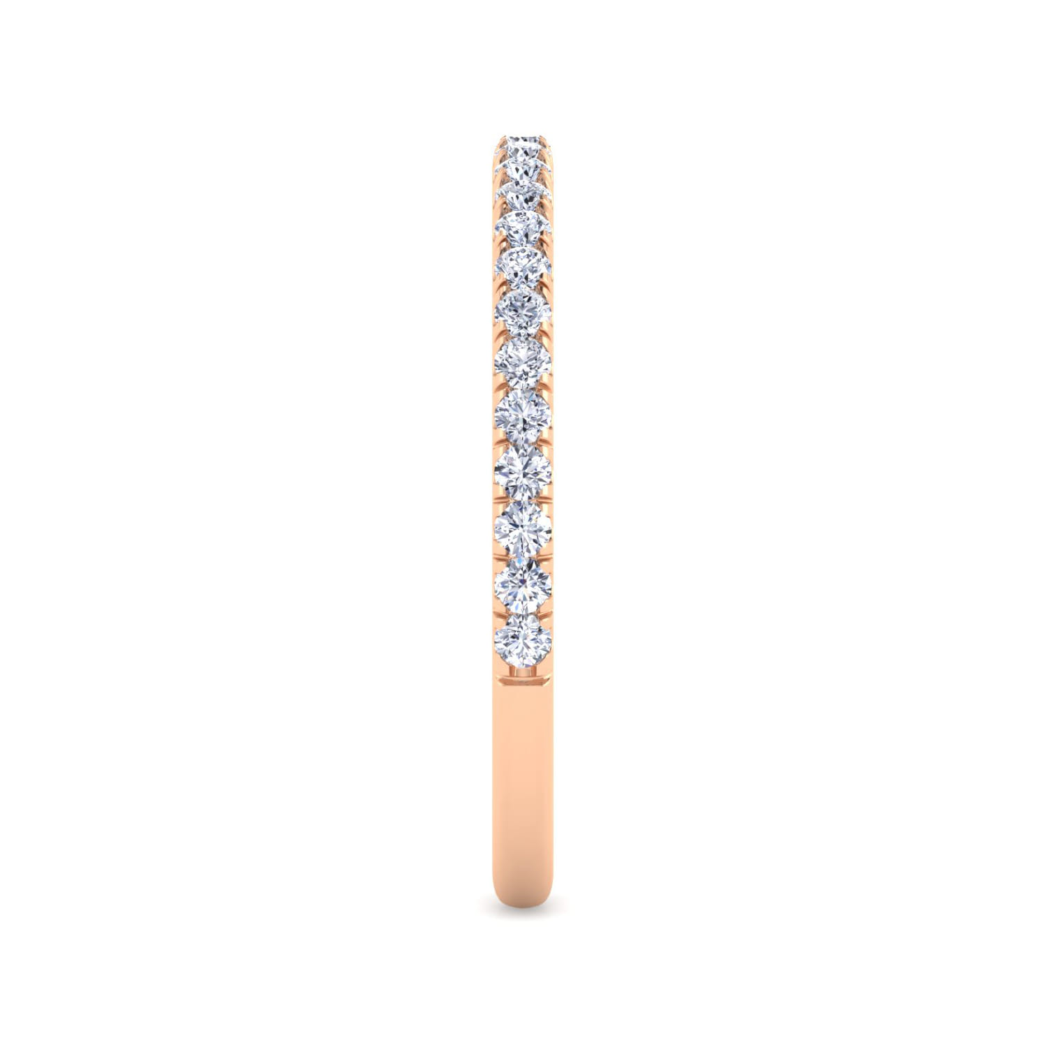 14K Rose Gold Diamond Matching Wedding Band - 0.27 ct - Shot 4