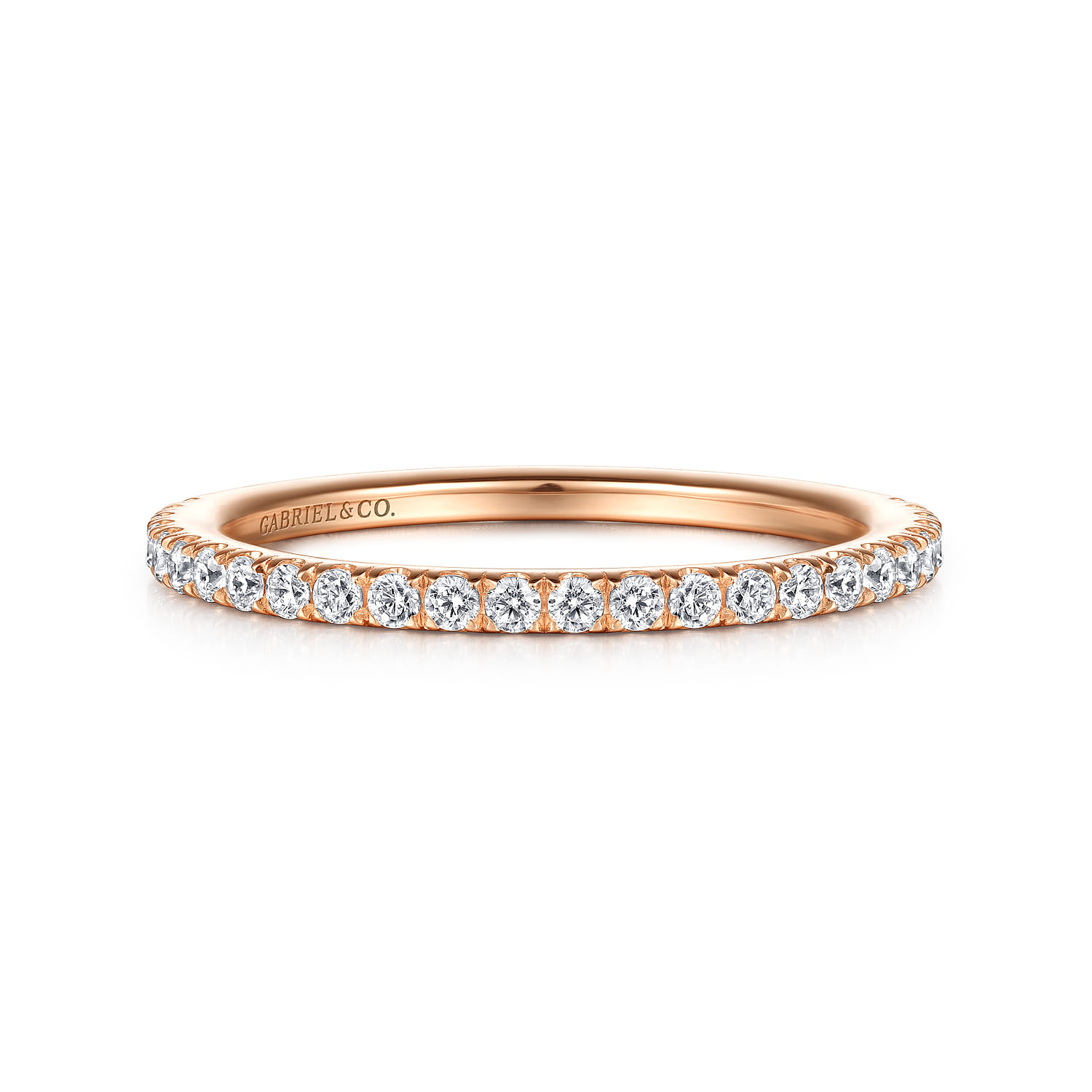 14K Rose Gold Diamond Matching Wedding Band - 0.27 ct - Shot 1