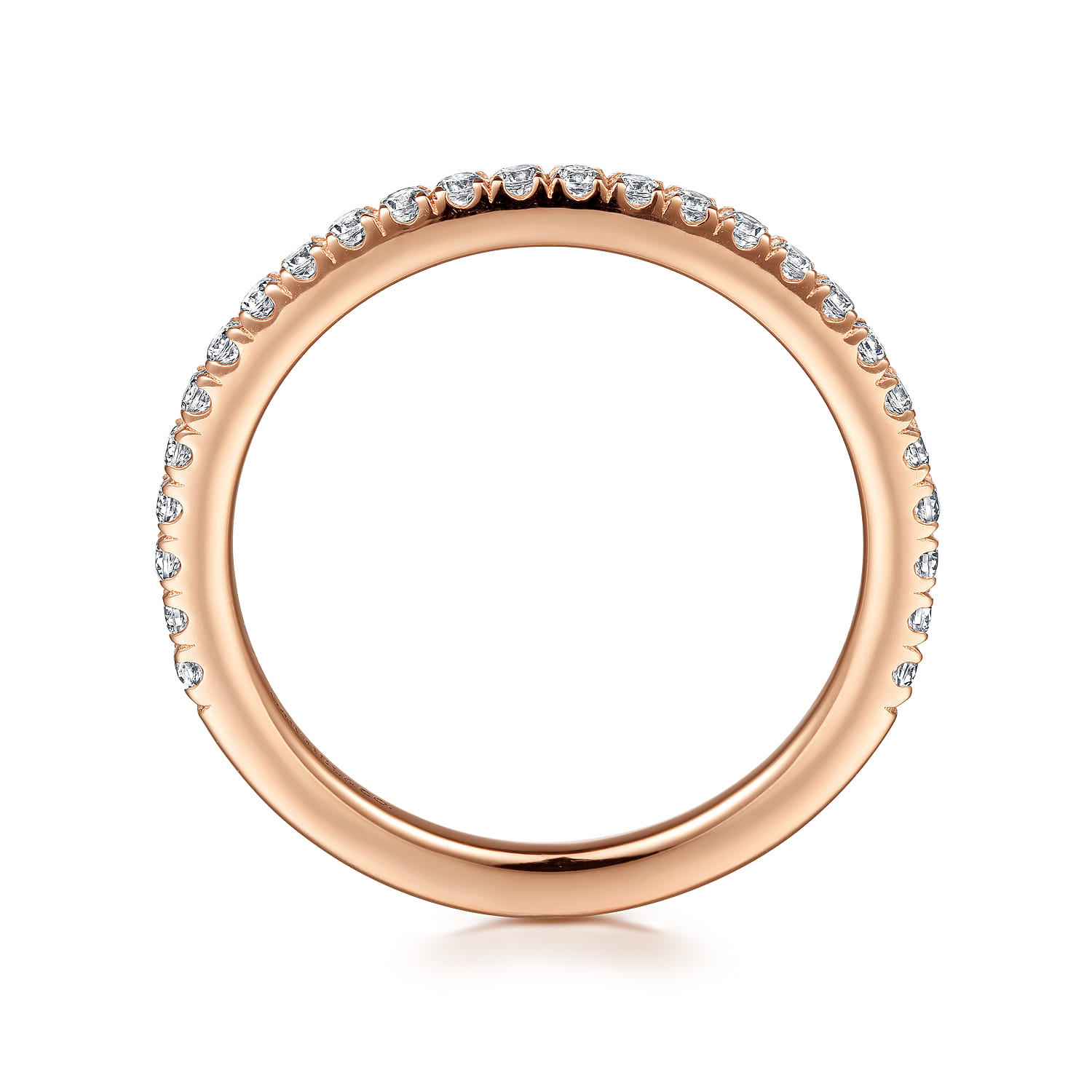 14K Rose Gold Diamond Matching Wedding Band - 0.27 ct - Shot 2