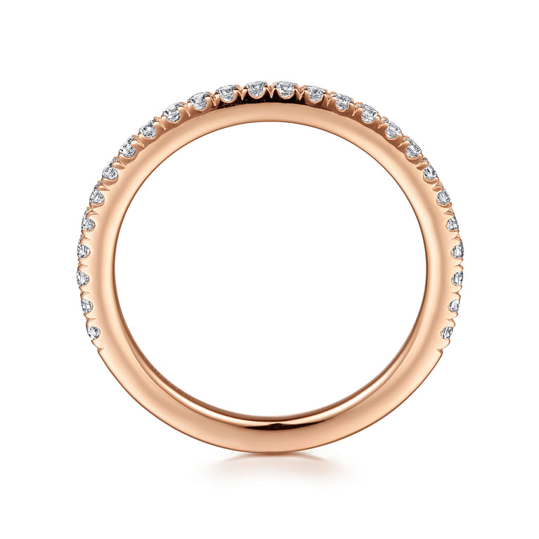 14K Rose Gold Diamond Matching Wedding Band - 0.27 ct - Shot 2