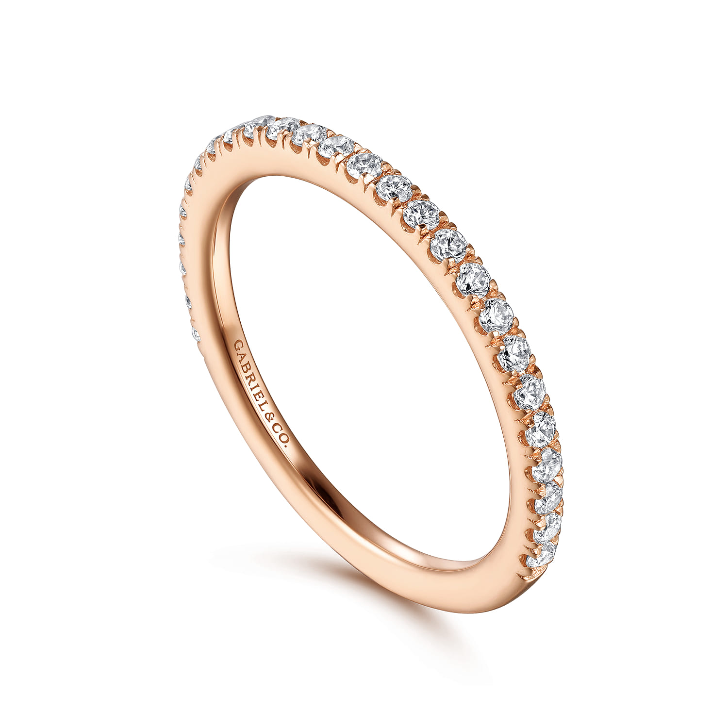 14K Rose Gold Diamond Matching Wedding Band - 0.27 ct - Shot 3