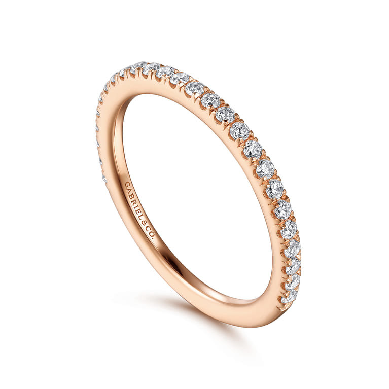 14K Rose Gold Diamond Matching Wedding Band - 0.27 ct - Shot 3