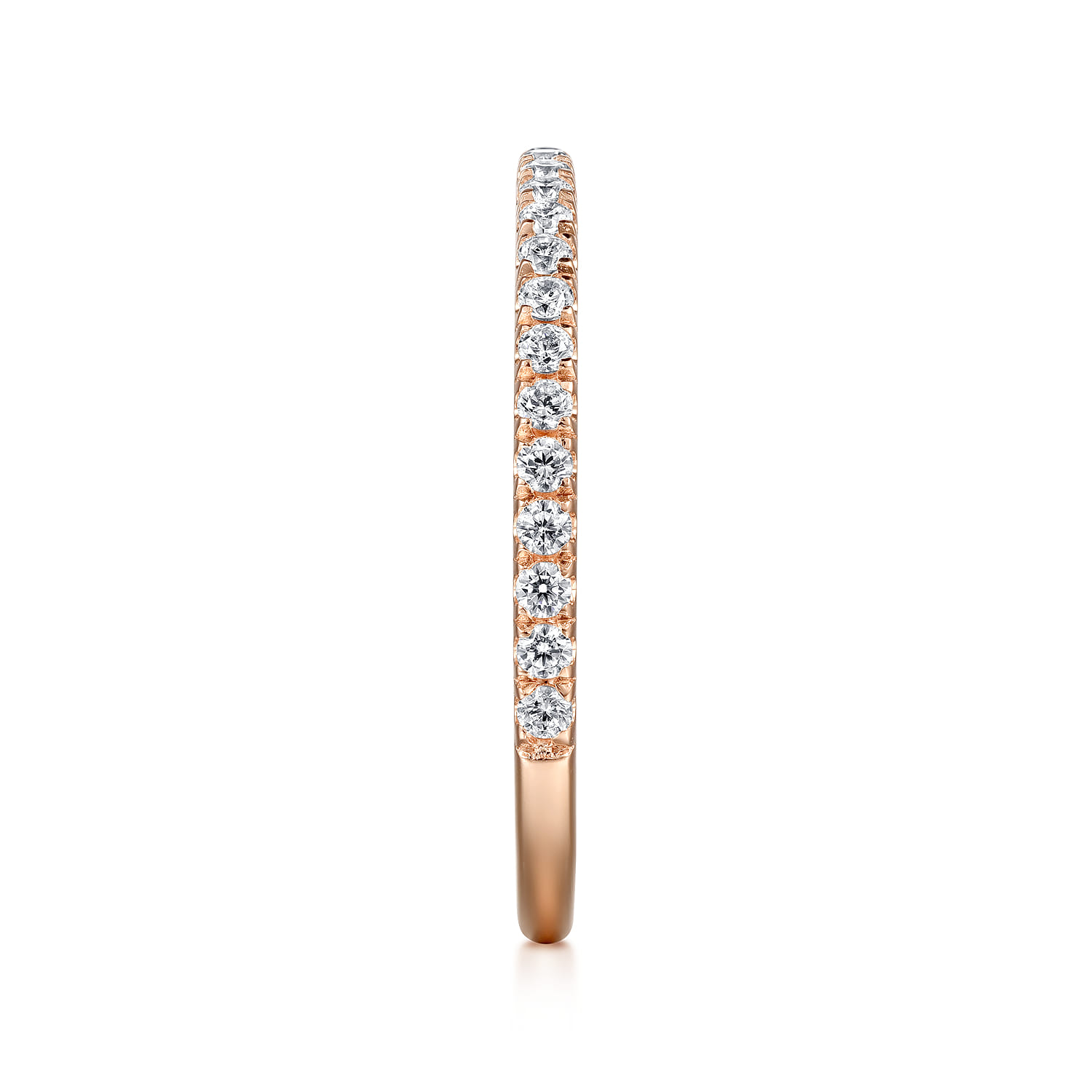 14K Rose Gold Diamond Matching Wedding Band - 0.27 ct - Shot 4