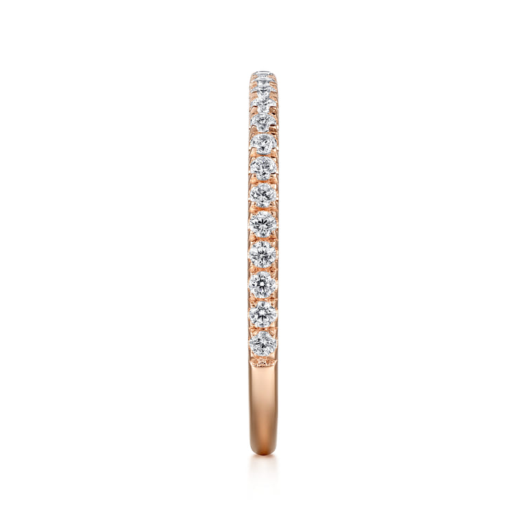 14K Rose Gold Diamond Matching Wedding Band - 0.27 ct - Shot 4