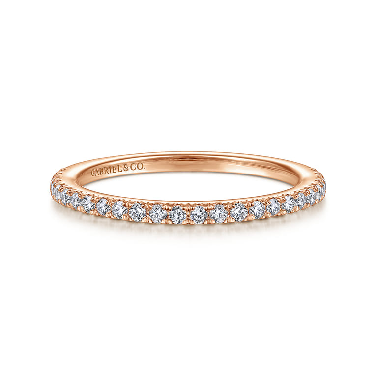 14K Rose Gold Diamond Matching Wedding Band - 0.21 ct - Shot 1