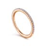 14K Rose Gold Diamond Matching Wedding Band - 0.21 ct