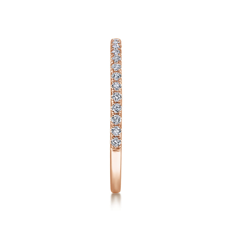 14K Rose Gold Diamond Matching Wedding Band - 0.21 ct - Shot 5