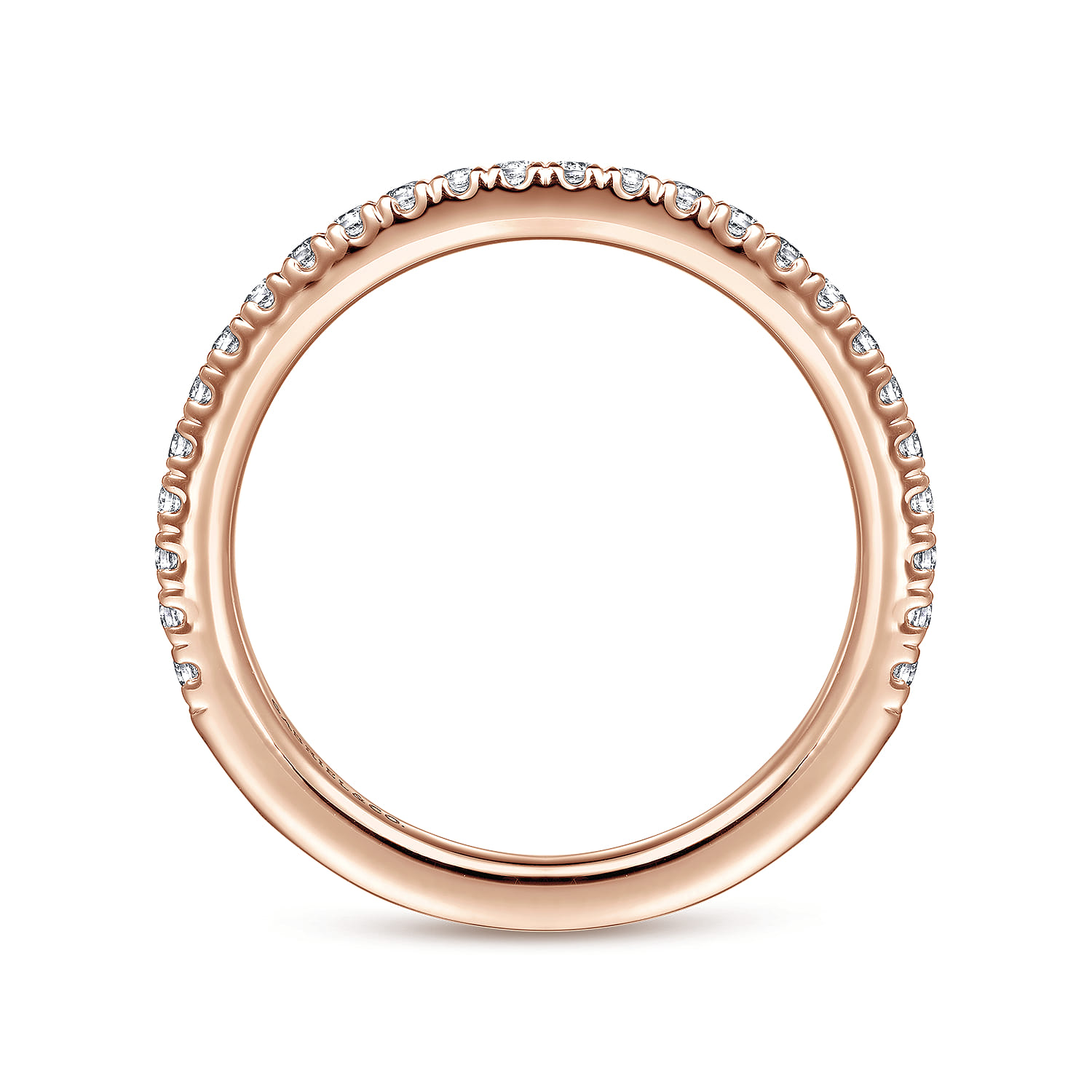14K Rose Gold Diamond Matching Wedding Band - 0.27 ct - Shot 2