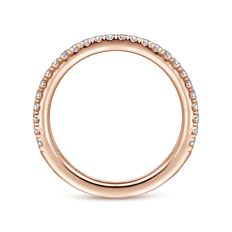 14K Rose Gold Diamond Matching Wedding Band - 0.27 ct - Shot 2