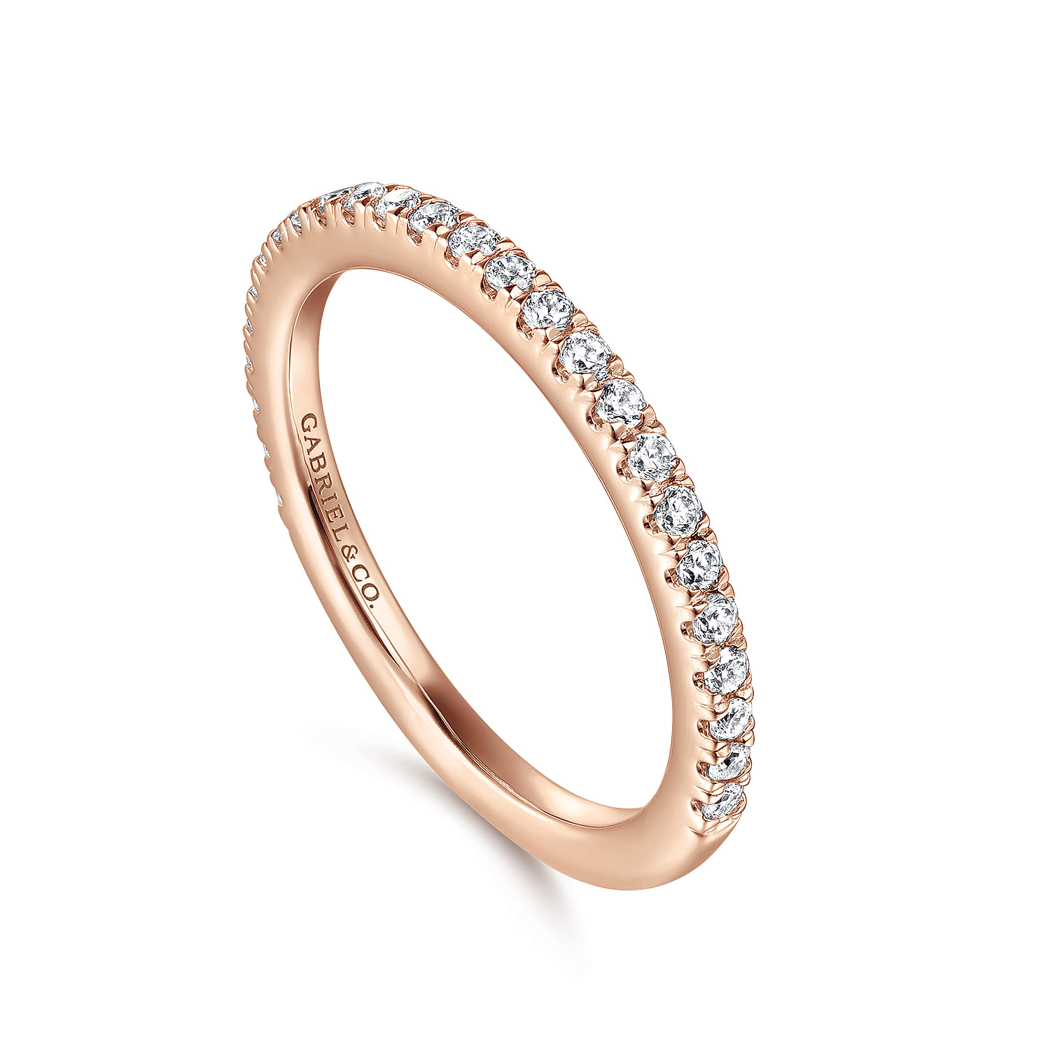 14K Rose Gold Diamond Matching Wedding Band - 0.27 ct - Shot 3