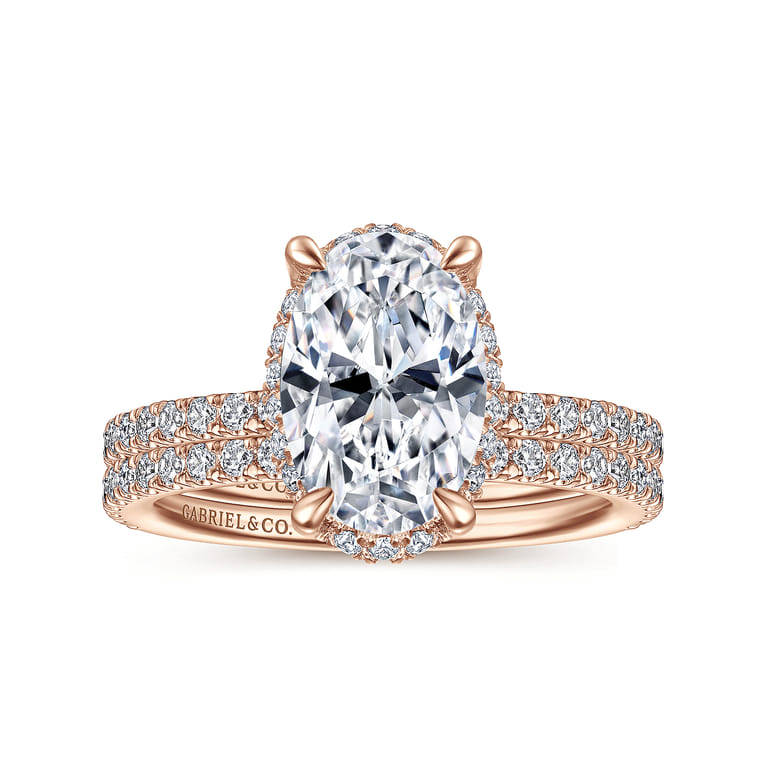 14K Rose Gold Diamond Matching Wedding Band - 0.27 ct - Shot 4