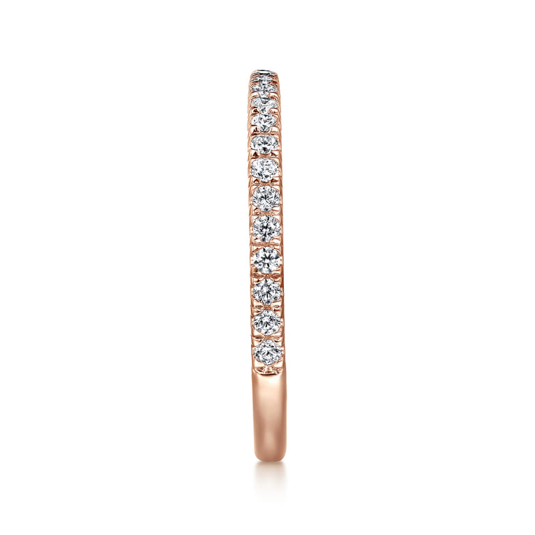 14K Rose Gold Diamond Matching Wedding Band - 0.27 ct - Shot 5
