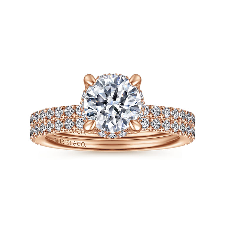 14K Rose Gold Diamond Matching Wedding Band - 0.21 ct - Shot 4