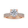 14K Rose Gold Diamond Matching Wedding Band - 0.21 ct