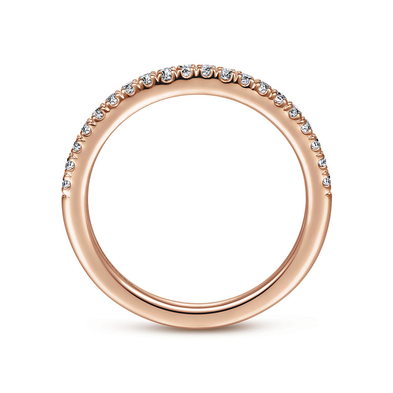 14K Rose Gold Diamond Matching Wedding Band - 0.21 ct - Shot 2