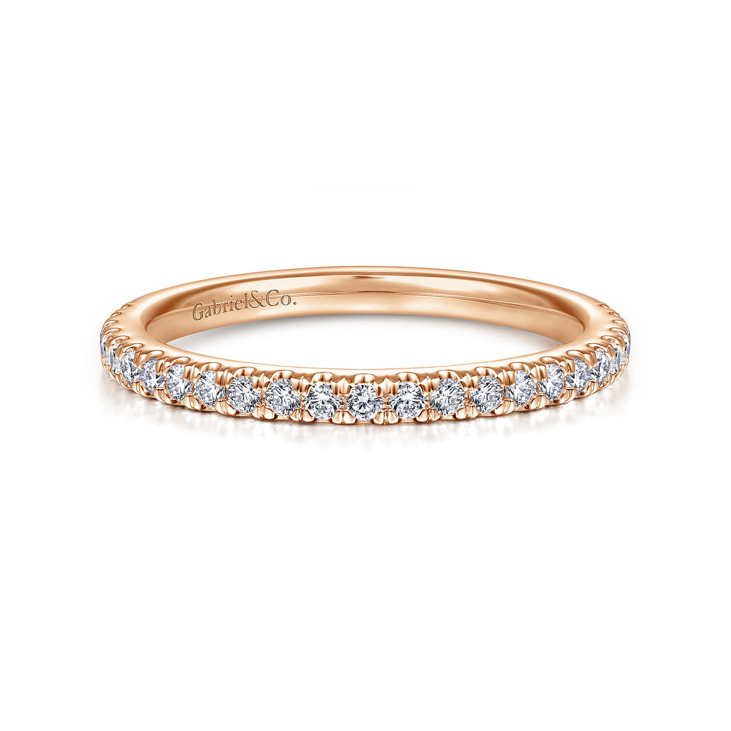 14K Rose Gold Diamond Matching Wedding Band - 0.3 ct - Shot 1
