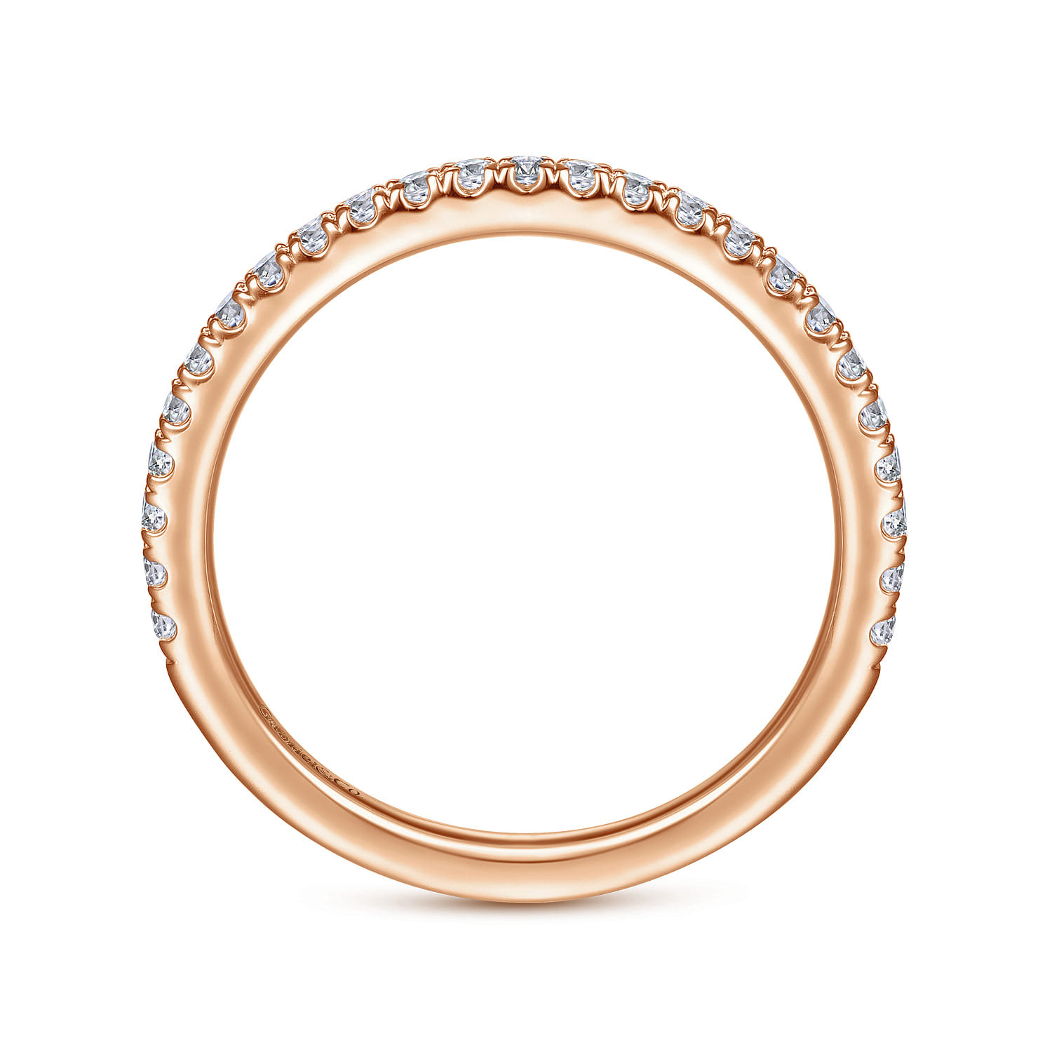 14K Rose Gold Diamond Matching Wedding Band - 0.3 ct - Shot 2