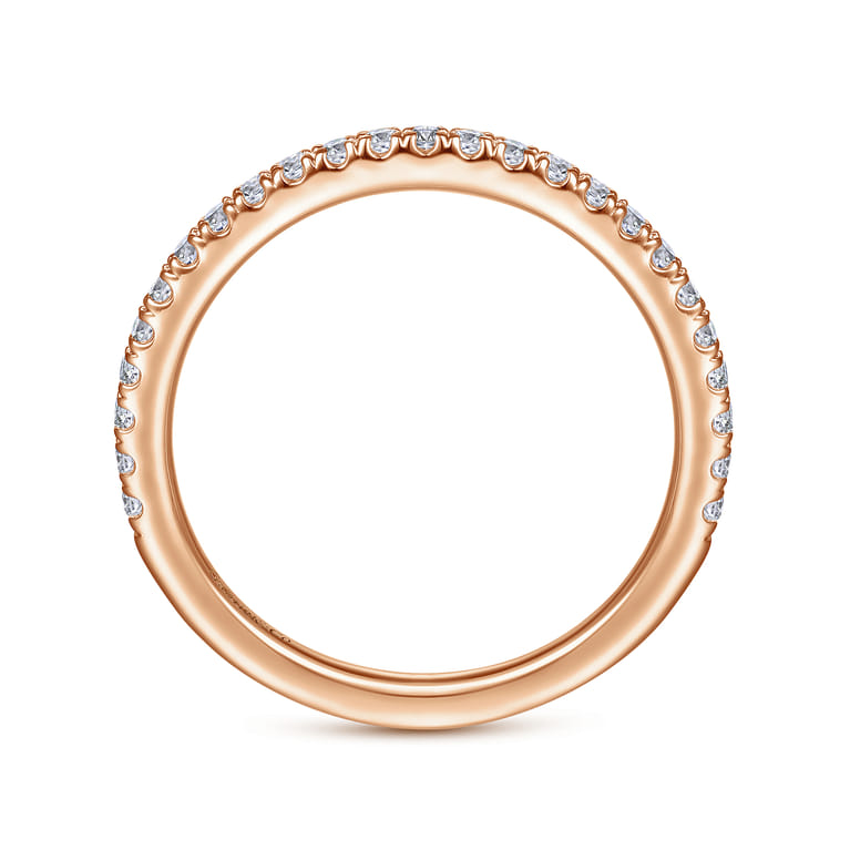 14K Rose Gold Diamond Matching Wedding Band - 0.3 ct - Shot 2