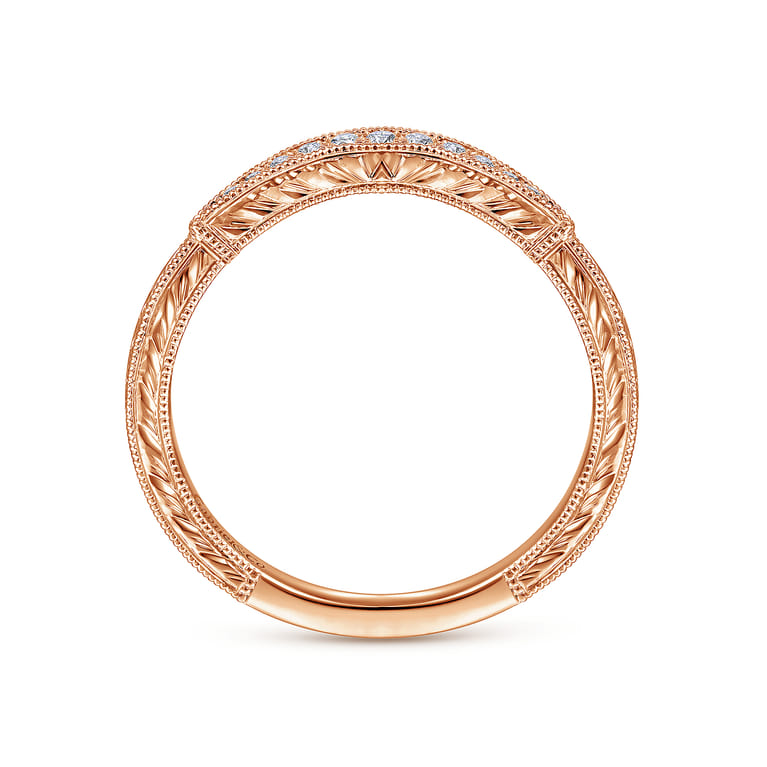 14K Rose Gold Diamond Matching Wedding Band - 0.07 ct - Shot 2
