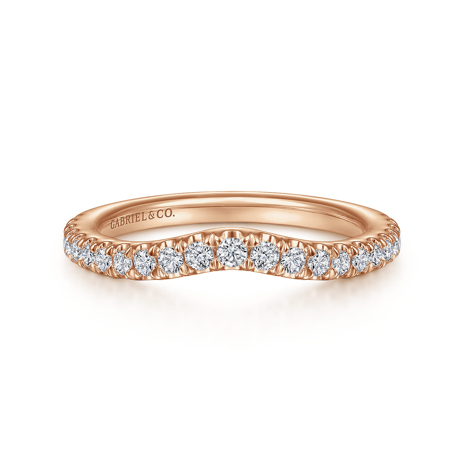 14K Rose Gold Diamond Matching Wedding Band - Shot 1