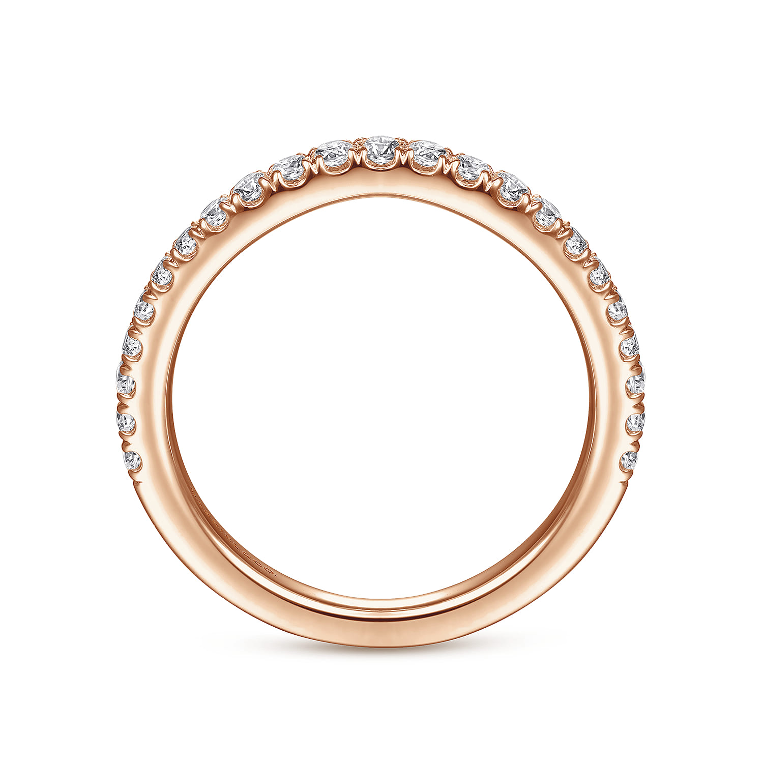 14K Rose Gold Diamond Matching Wedding Band - Shot 2