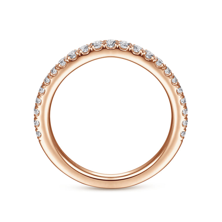 14K Rose Gold Diamond Matching Wedding Band - Shot 2
