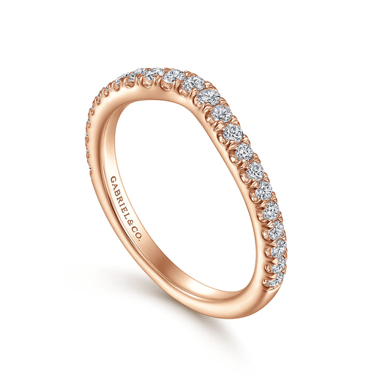 14K Rose Gold Diamond Matching Wedding Band - Shot 3
