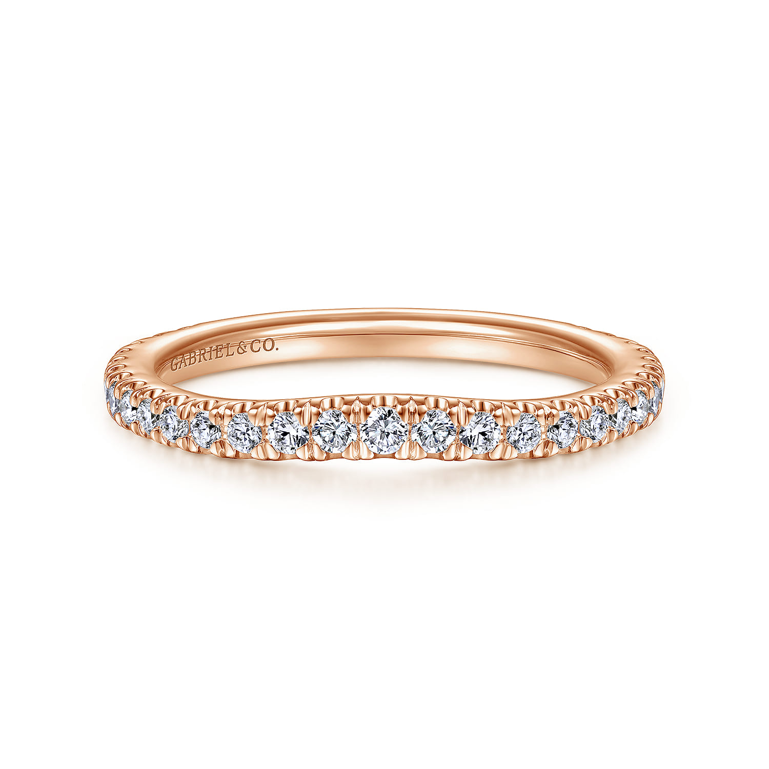14K Rose Gold Diamond Matching Wedding Band - 0.34 ct - Shot 1