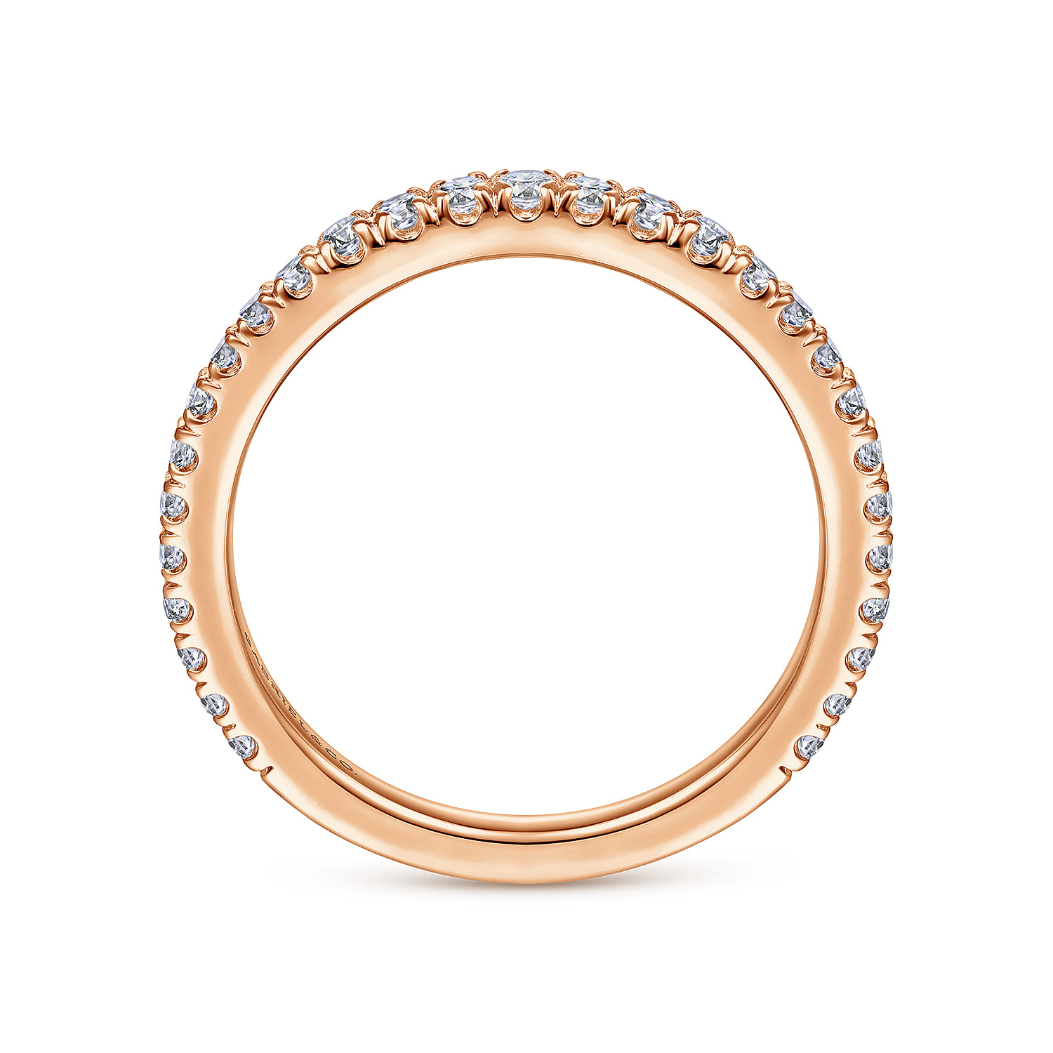 14K Rose Gold Diamond Matching Wedding Band - 0.34 ct - Shot 2