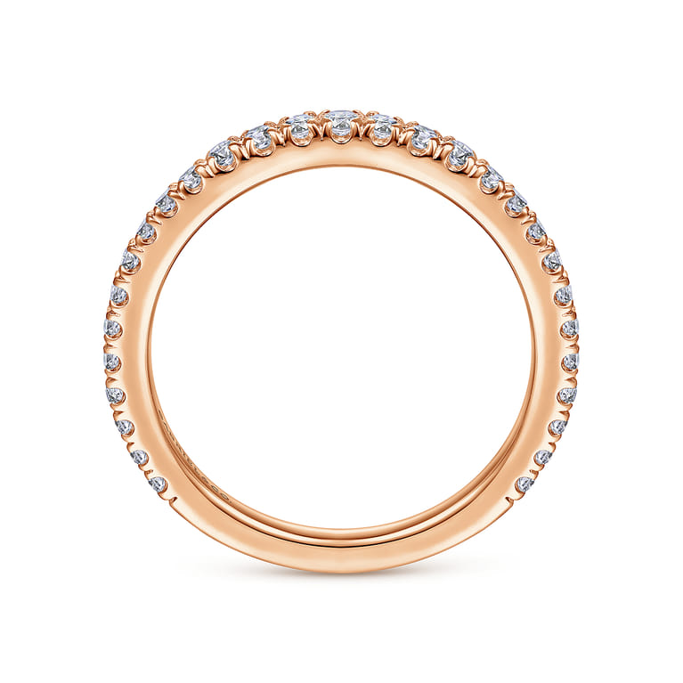 14K Rose Gold Diamond Matching Wedding Band - 0.34 ct - Shot 2