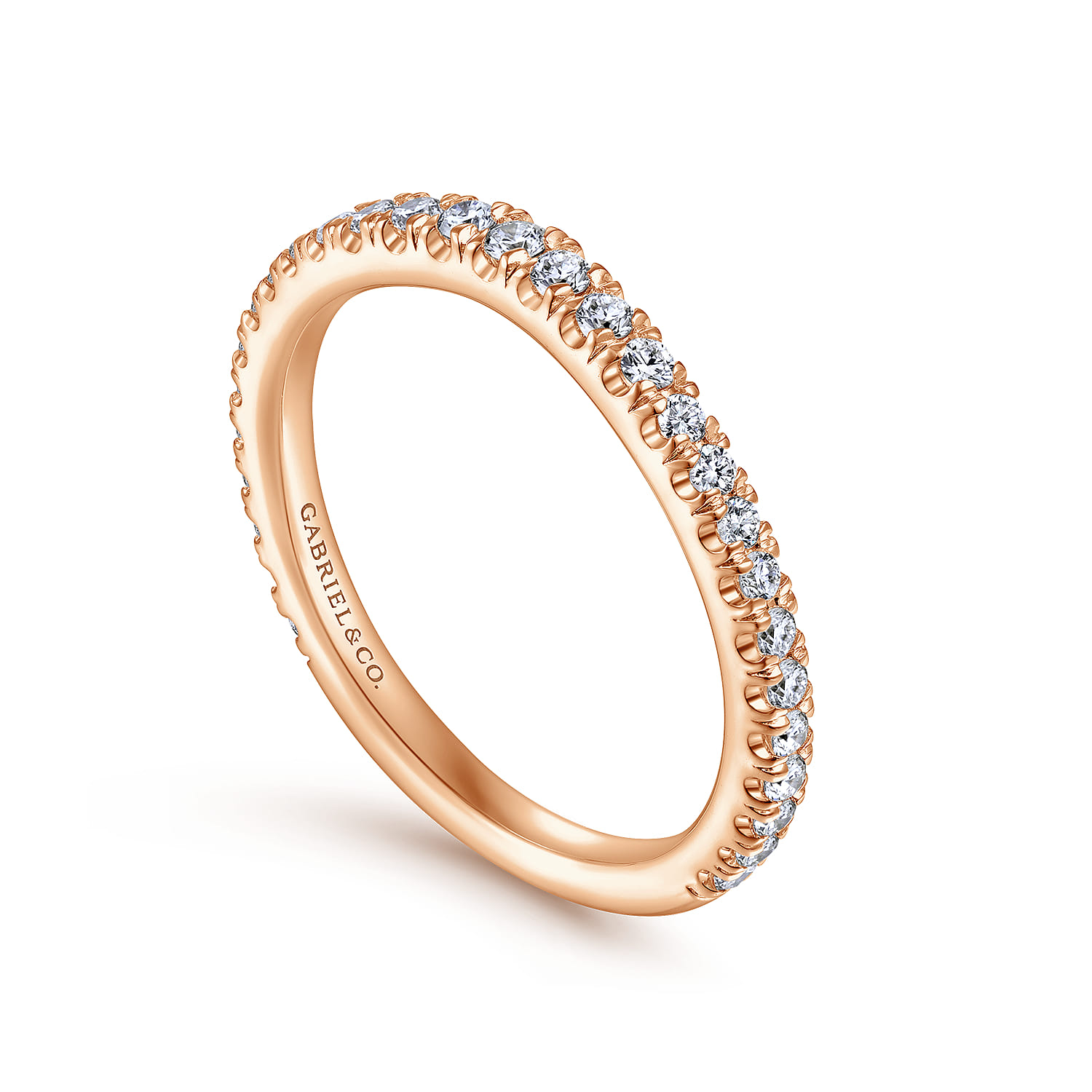 14K Rose Gold Diamond Matching Wedding Band - 0.34 ct - Shot 3