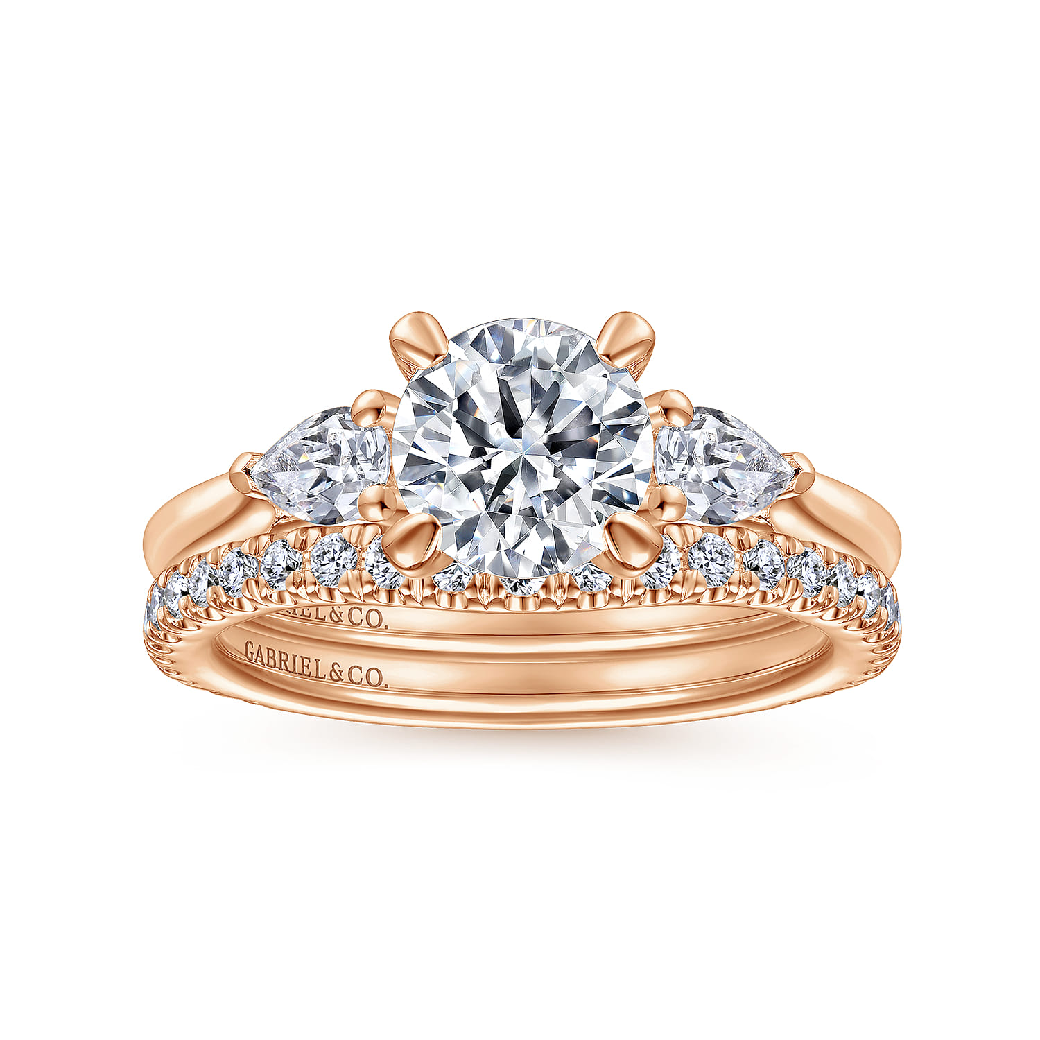 14K Rose Gold Diamond Matching Wedding Band - 0.34 ct - Shot 4