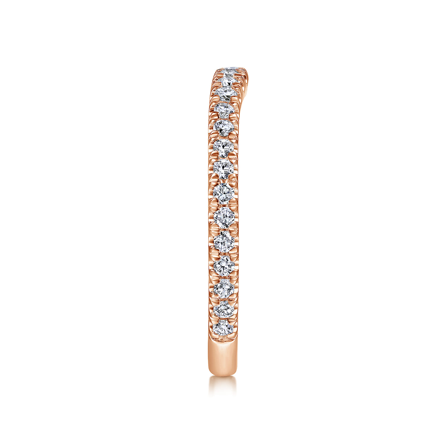14K Rose Gold Diamond Matching Wedding Band - 0.34 ct - Shot 5