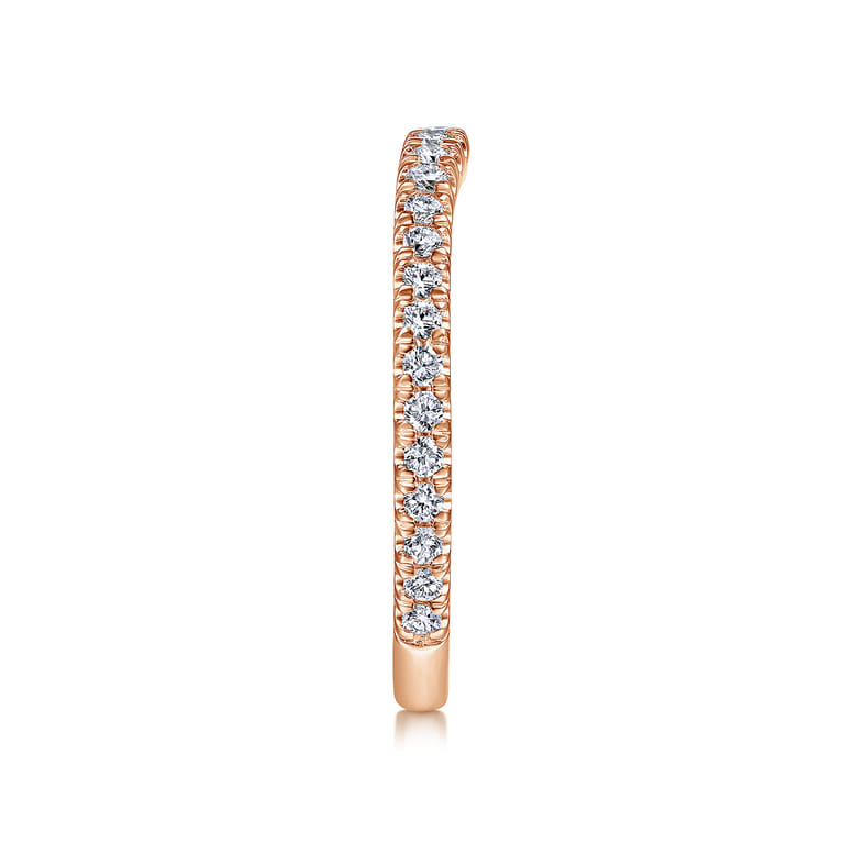 14K Rose Gold Diamond Matching Wedding Band - 0.34 ct - Shot 5